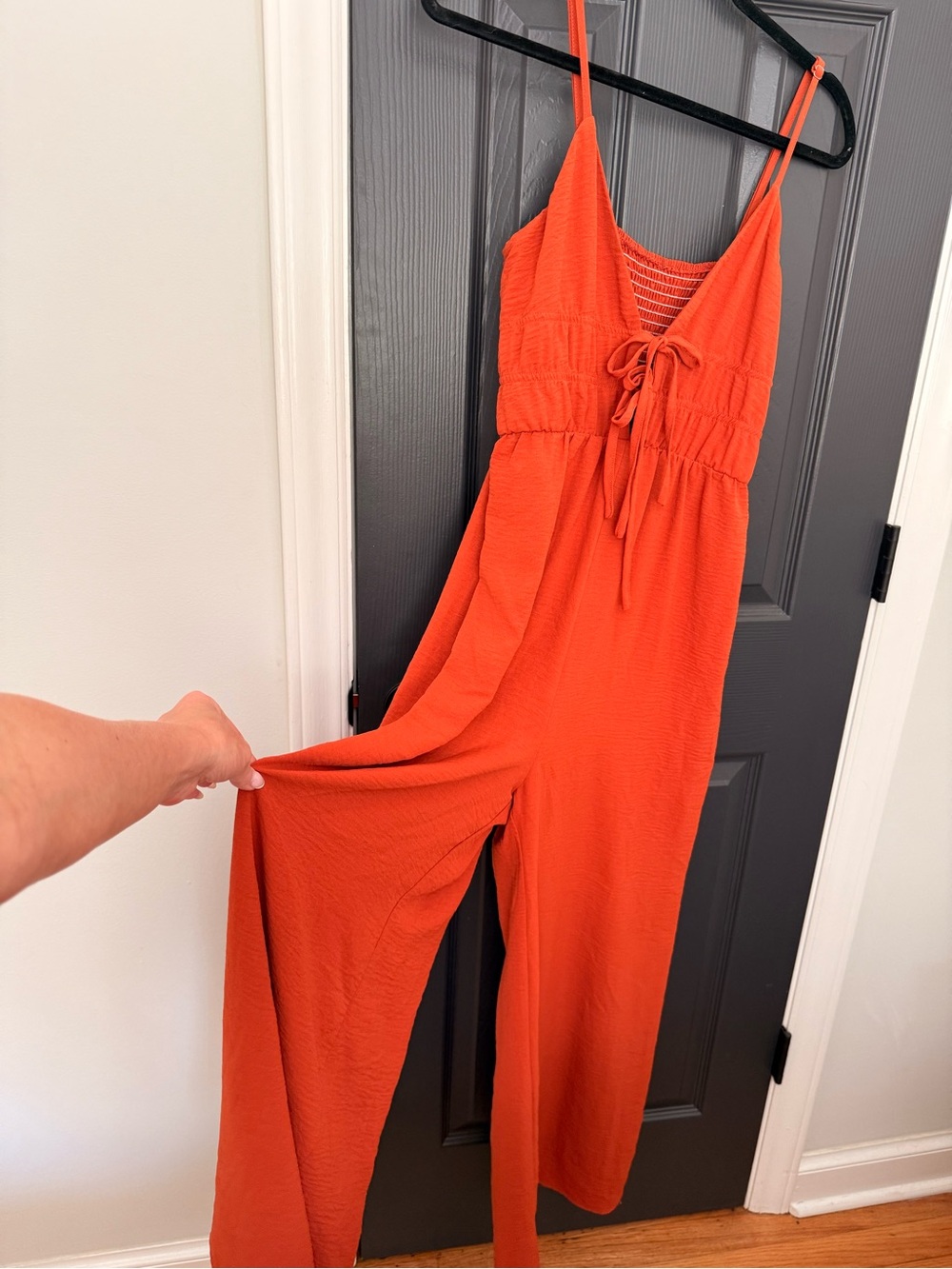 Cider | Orange Tie-Front Wide-Leg Jumpsuit